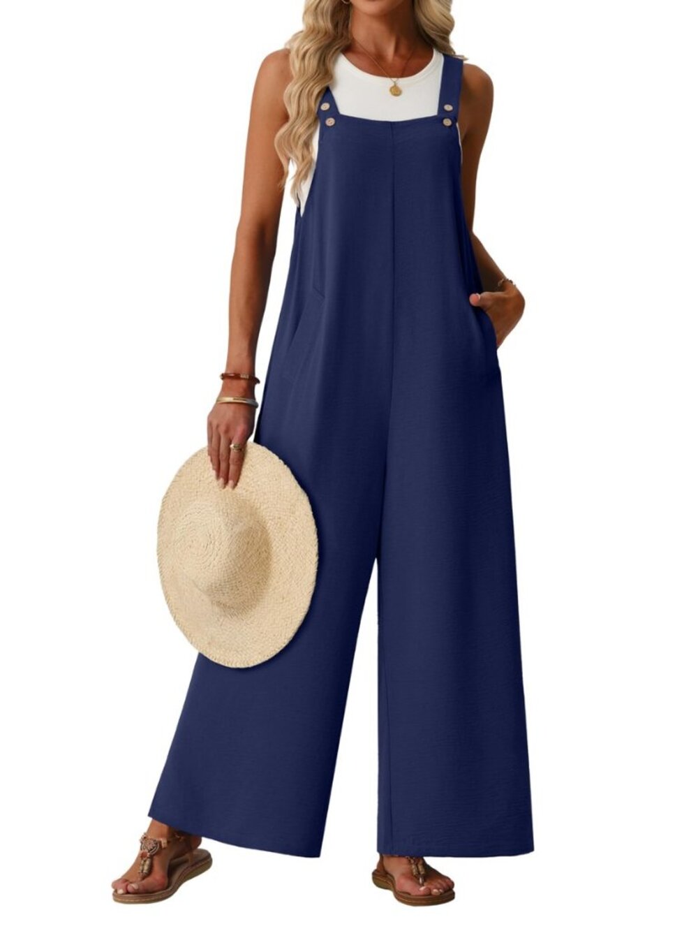 Overalls for Women Casual Summer Floral Wide Leg Jumpsuits